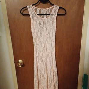 Floor length lace dress